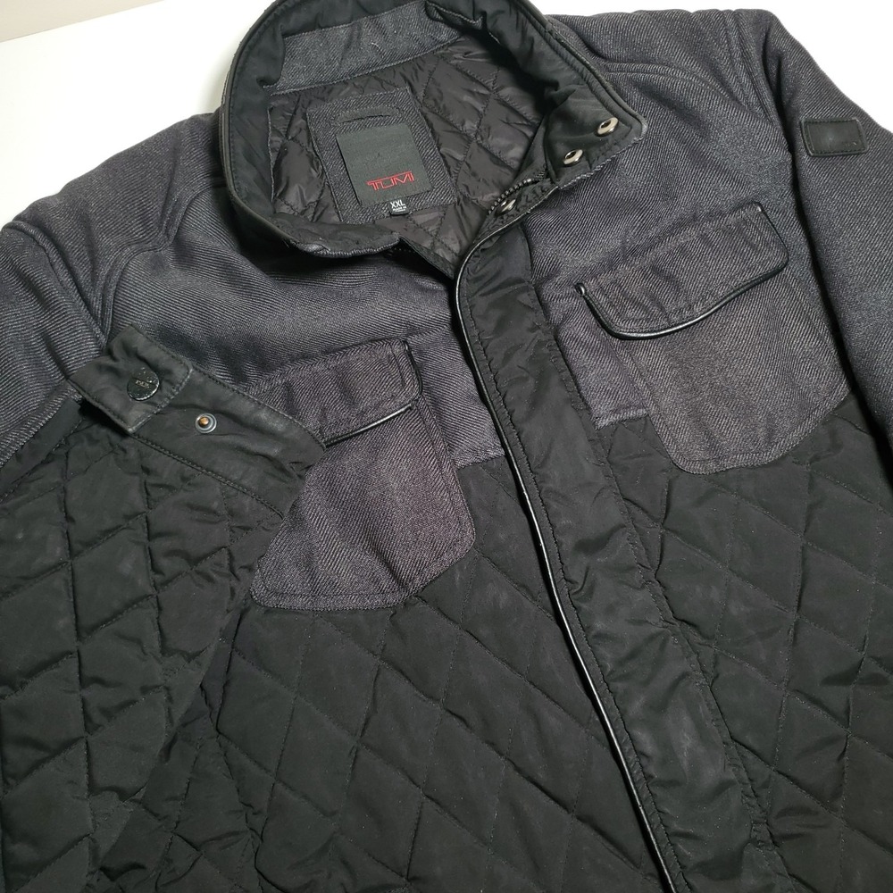 Tumi Tech Quilted Utility Jacket Mens 2XL Black Zip